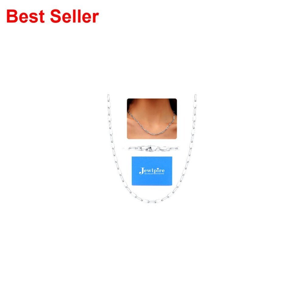 Silver/14K Gold Plated Paperclip Chain Necklace with Lobster Clasp